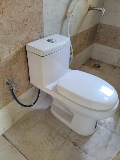 1RK fully furnished with double bed with mattress, almirah, kitchen chimney, chair and table.